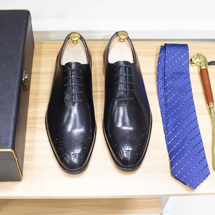 Chaussures provoqué faites à la main en cuir véritable pour hommes, style italien classique, coupe c