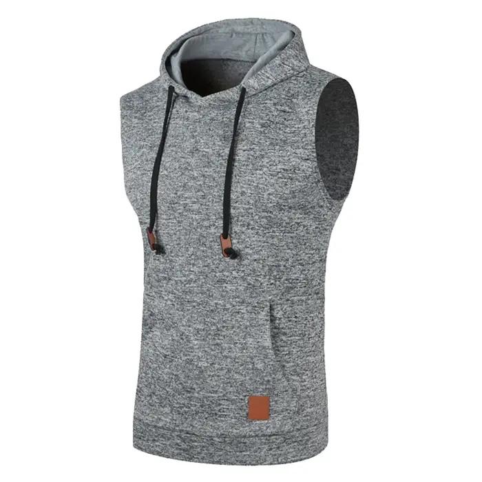 Sweat à capuche sans manches pour hommes, mode décontractée, débardeur de musculation, chemise de sp