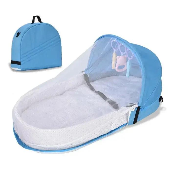 Lit de bébé berceau pratique pliant Anti-écrasement lit central avec moustiquaire matelas confortabl