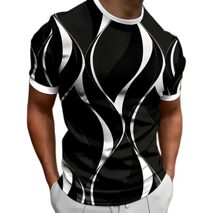 T-shirt manches courtes col rond homme, estival et à la mode, avec impression 3D, punk, streetwear,