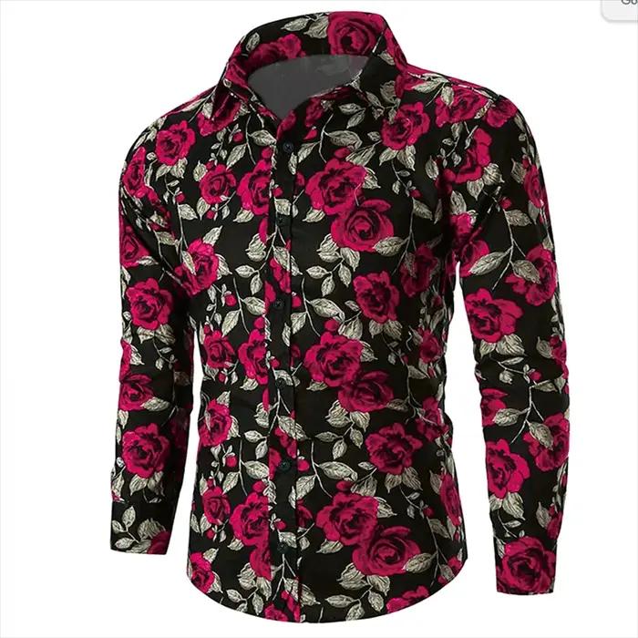 Saint Valentin motif Rose nouveauté décontracté hommes chemise vacances décontracté quotidien chemis