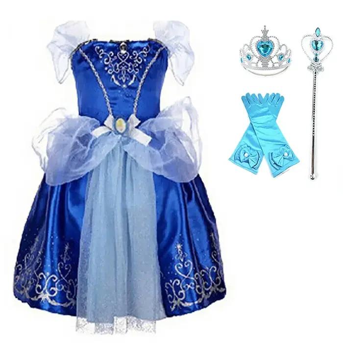 Costume de princesse pour enfants, robe fantaisie à fleurs, pour noël, anniversaire, carnaval, dégui