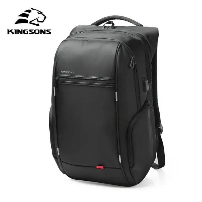 Kingsons-Sac à dos étanche pour homme et femme, avec chargeur USB, pour l'école, antivol, pour ordin