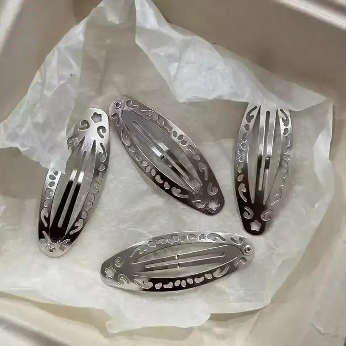 Pinces à cheveux en métal pour femmes de style Y2K, lot de 4/2 pinces à bord BB à la mode pour un us