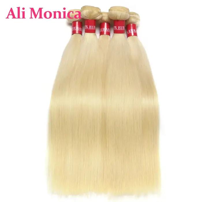 Alimonica-Tissage en lot brésilien Remy naturel lisse blond miel 613, 8 - 40 pouces, livraison gratu