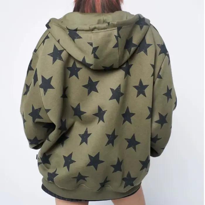 Y2k vêtements Vintage étoile surdimensionné sweat veste Harajuku Goth à manches longues femmes sweat