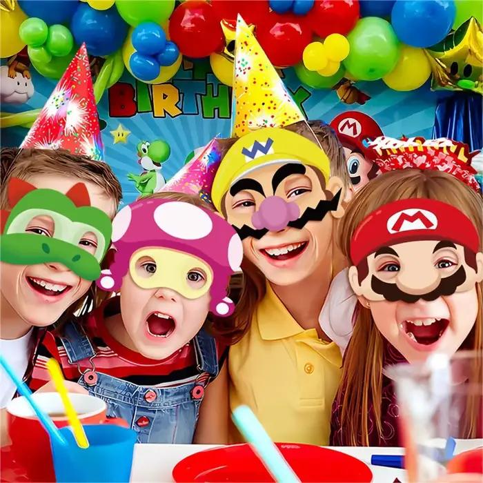 Ensemble de masque Mario pour décoration de fête, accessoires sympas, ornement préféré pour garçons
