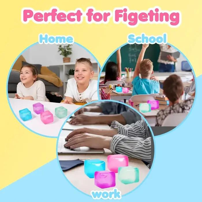 Cube de glace en Gel haute densité, jouet carré de décompression, balle anti-Stress Squishy, jouets