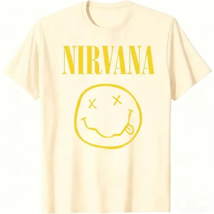 Nouveau T-shirt pour homme de la groupe de rock Nirvana, style hip-hop, t-shirt oversize Y2K pour ho