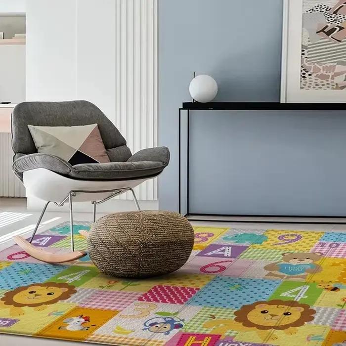 Tapis de jeu pliable non toxique pour bébé, tapis en polymère pour enfants dans la pépinière, tapis