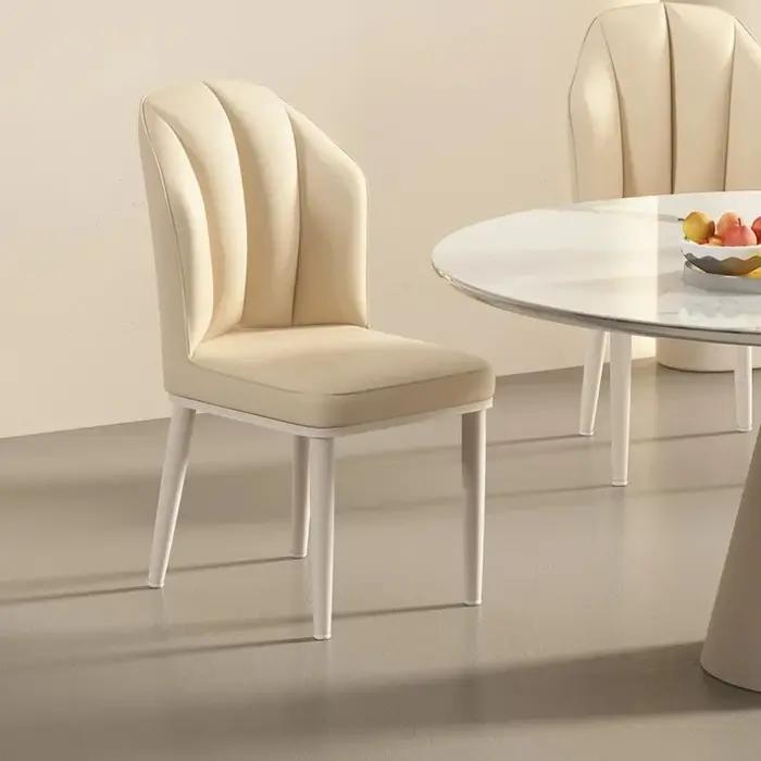 Chaise de salle à manger nordique crème – Chaise longue design minimaliste, meubles de salon et de s