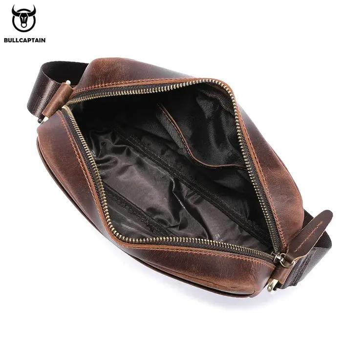 BULLCAPTAIN-Sac à Bandoulière en Cuir group pour Homme, Sac de Voyage Rétro de Grande Capacité, Cuir