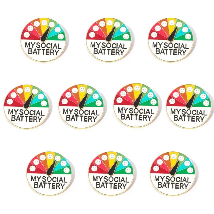 Lot de 10 badges d'expression faciale variés pour femmes, broches énergétiques pour l'humeur, saison