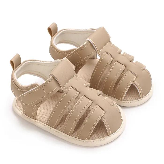 Sandales respirantes décontractées de couleur unie pour bébés garçons, légères et confortables, anti