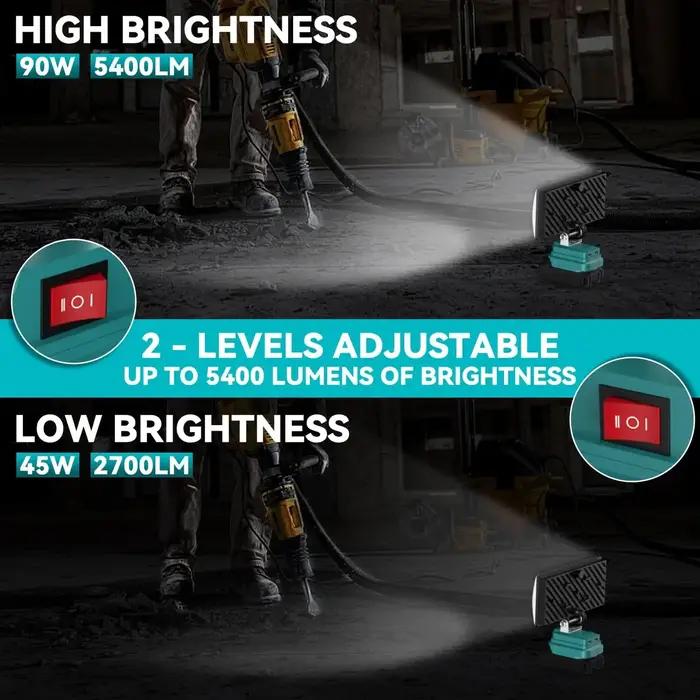 Lampe de travail LED sans fil de 8 pouces, lampe de poche LED portable pour le travail, le camping,