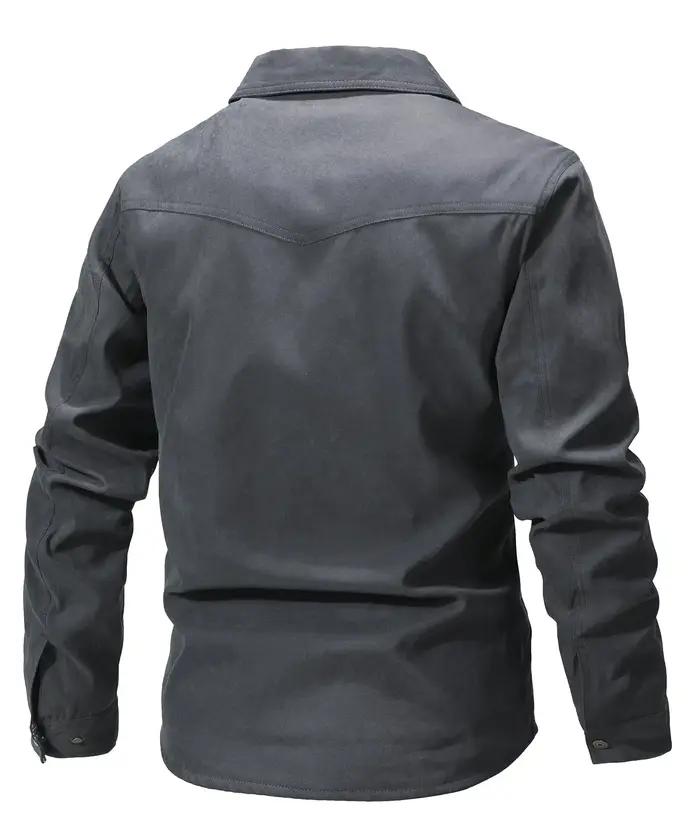Vestes pour hommes printemps flanelle doublé chemise manteau Shacket décontracté bouton pression sur