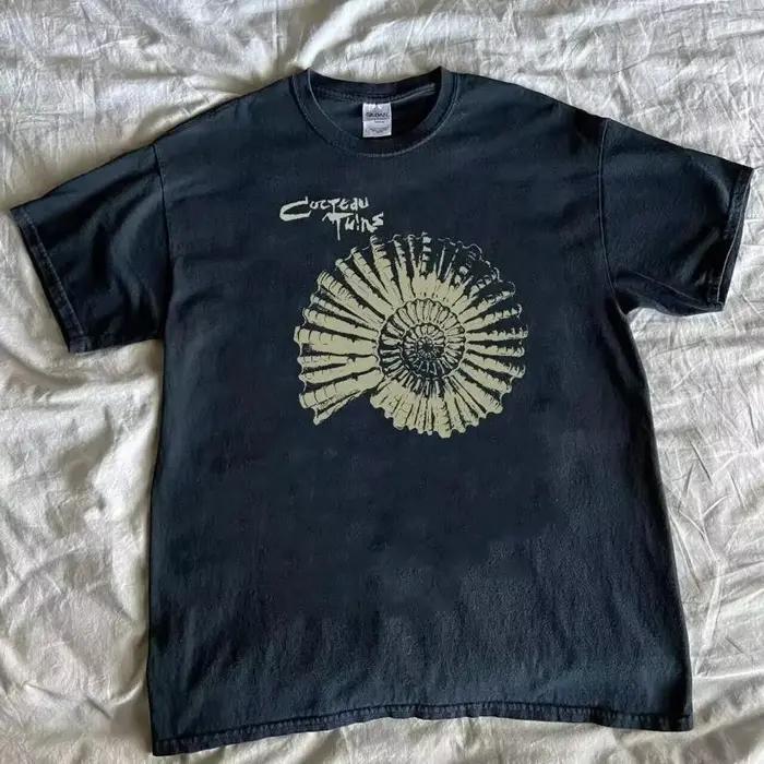 Cocteau Twins T-shirt noir classique des années 90, nouveau style d'été adapté aux hommes et aux fem