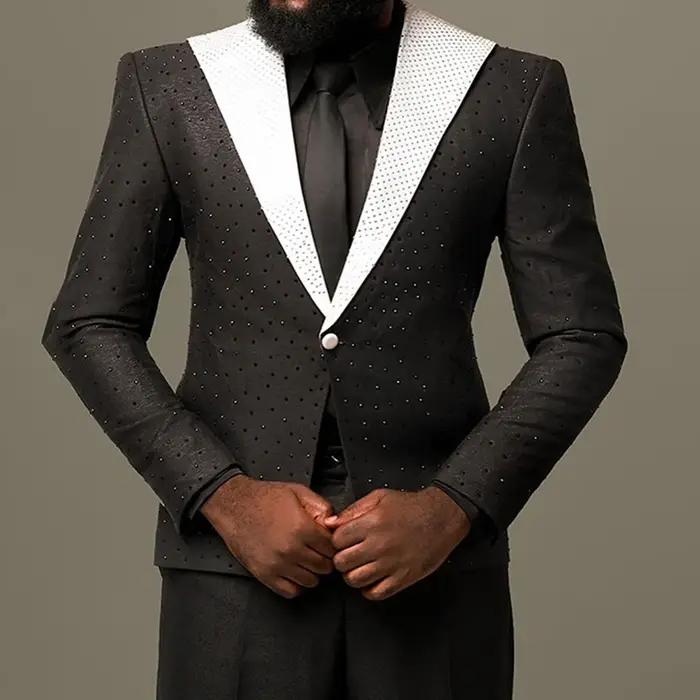 Costumes de mariage de luxe personnalisés pour hommes, ensembles 2 pièces, smokings de marié, blazer
