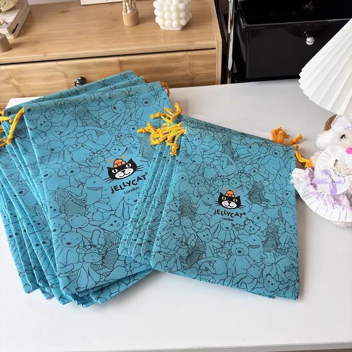 JC – sac cadeau de poupée mignon, sac de rangement multifonctionnel Non tissé, sac à poussière bleu