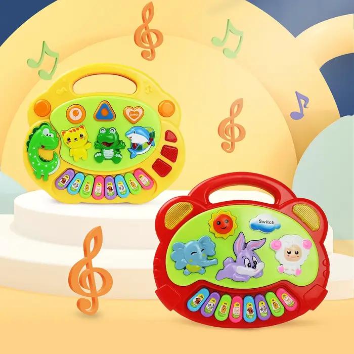 Jeu de clavier de Piano de dessin animé pour enfants, avec sons d'animaux, lumière clignotante, Inst