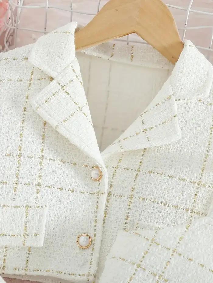 Ensemble de vêtements d'automne/hiver pour filles, veste à manches longues + robe à bretelles pour f