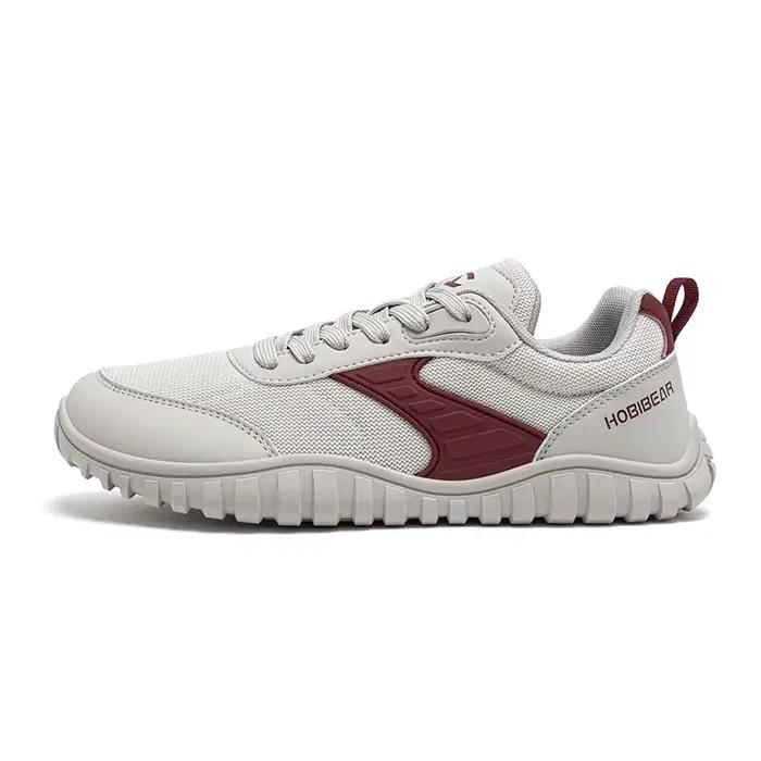 HOBIBEAR chaussures minimalistes à bout large hommes femmes baskets de course en cuir artificiel à l
