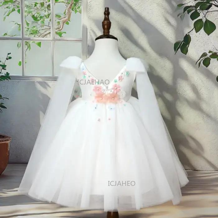 Robe de Princesse Élégante 2026 pour Filles, Robe de Cérémonie pour Enfants, Robe de Mariage, Robe d