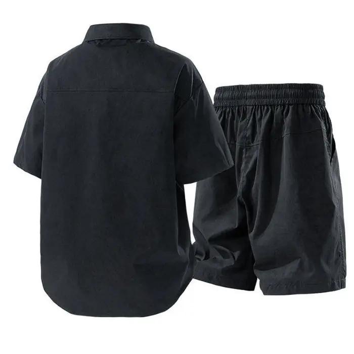 Ensemble chemise et Short à manches courtes pour hommes, décontracté, polyvalent, à la mode, Cool, t