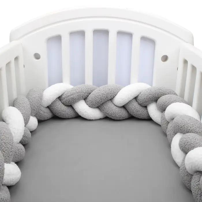 Tour de lit bébé tresse 1-4 mois - Pare-chocs berceau décoratif coussin protection chambre