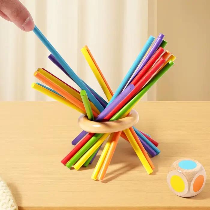 Bâton en bois interactif Parent-enfant, jouet puzzle d'entraînement à la réflexion spatiale pour deu