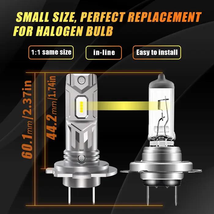 2 phares H7 Led Canbus sans erreur 360 ° Ampoules de voiture 12v 55w, lampes à Diode haute puissan