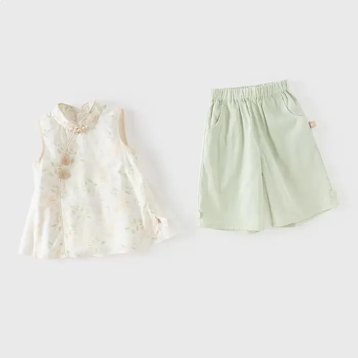 Dave Bella Ensemble chemise et pantalon pour enfants, hauts sans manches et pantalons pour filles, c