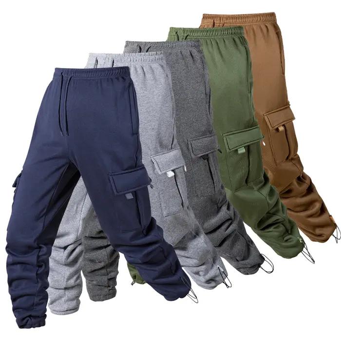 Viser de jogging multi-poches pour hommes, pantalons de survêtement longs, pantalons de fitness, pro