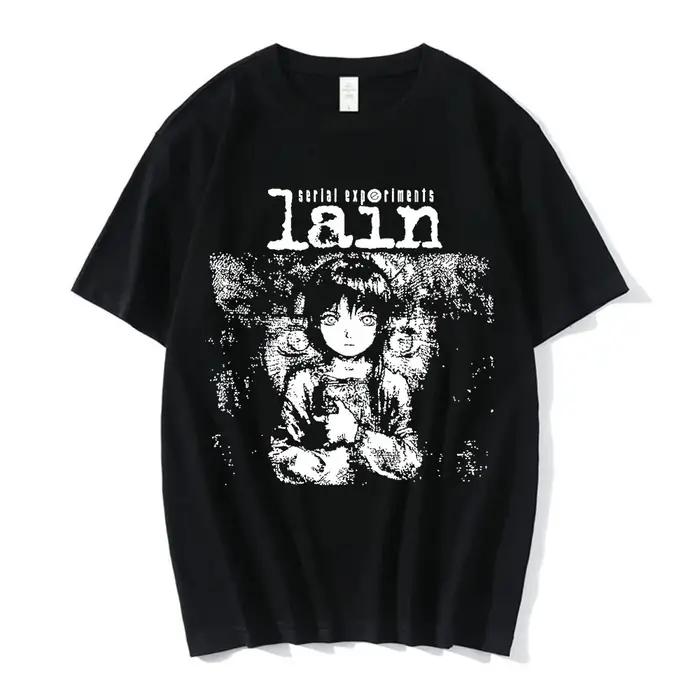 Anime expériences en série Lain T-Shirt hommes femmes graphique t-shirts unisexe Iwakura Manga fille