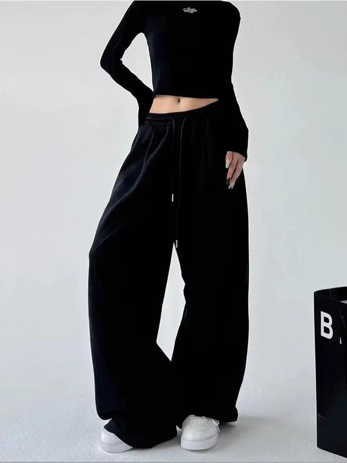 Pantalon de survêtement Y2K Harajuku à jambe large pour femme