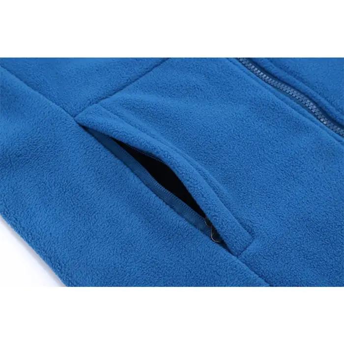 Veste polaire douce avec poches Manteau léger à fermeture éclair complète pour loisirs en plein air