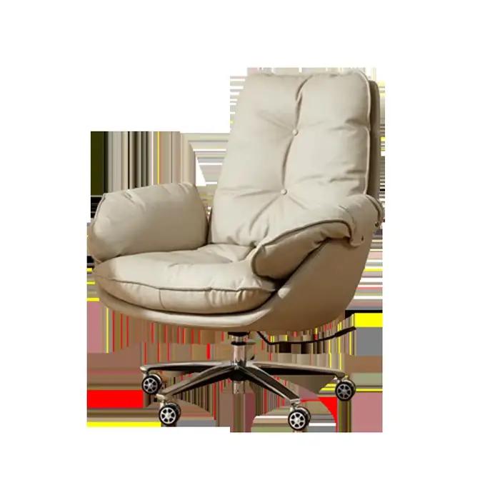 Roues nordiques chaise De bureau accoudoir réglable étude chaise Portable en cuir confortable exécut