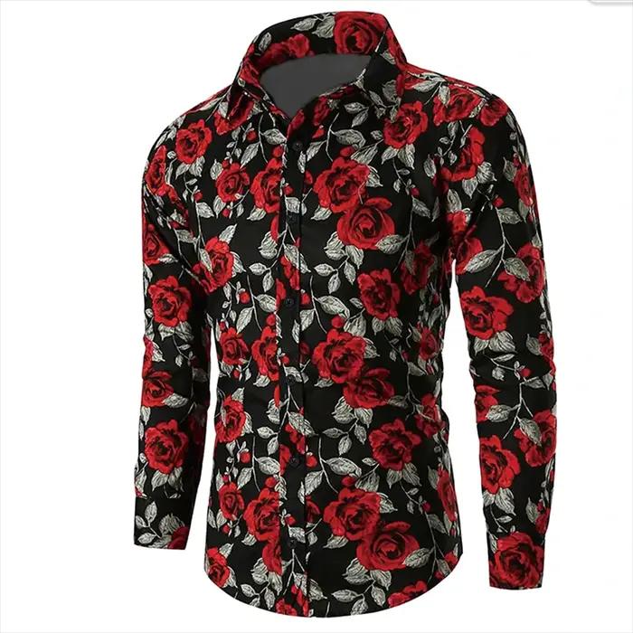 Saint Valentin motif Rose nouveauté décontracté hommes chemise vacances décontracté quotidien chemis