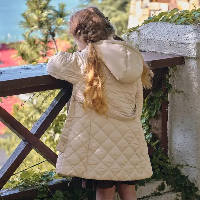 Dave Bella filles velours manteau hiver automne enfants épais chaud veste décontracté à capuche impe