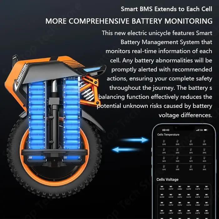 INMOTION-Monocycle électrique Adventure V14, vitesse de 70 km/h, 134V, 2400Wh, moteur 50S, C40, 9000
