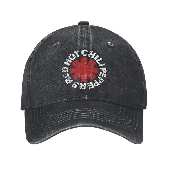 Casquette de baseball imprimée Red Hot Chili, casquette snapback en denim de coton délavé vintage, c