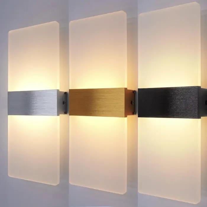 Applique murale minimaliste moderne, applique murale LED intérieure, fil dur en aluminium acrylique,
