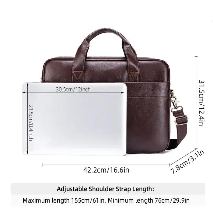 Porte-documents en cuir véritable pour hommes, sac d'affaires de luxe souple, compatible avec ordina