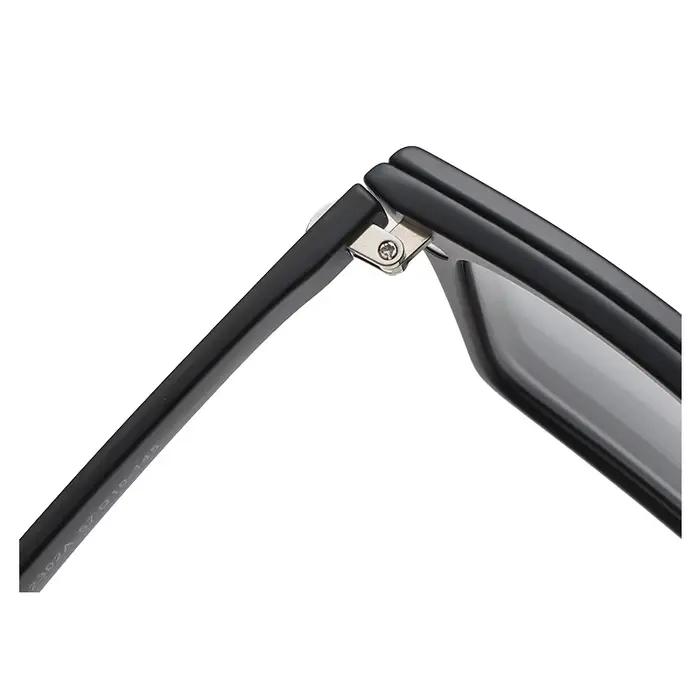 Lunettes de soleil polarisées carrées pour hommes avec clip magnétique 5 Lenes, monture TR90 grise,