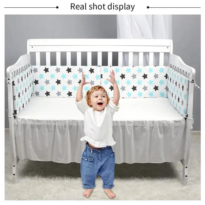 Barrière de lit bébé en coton tressé protection anti-collision pour nouveau-nés décoration de chambre sécurité élégance chambre enfant nouveau-né