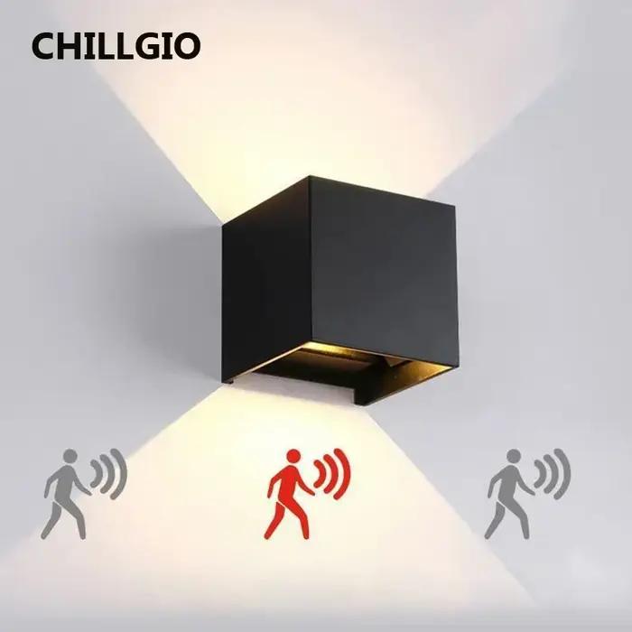 CHILLGIO extérieur capteur mouvement appliques murales étanche porche jardin décoration lampe IP65 m