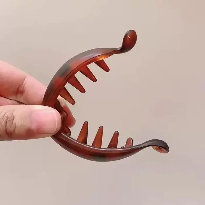 1 pièce/4 pièces Épingle à cheveux banane antidérapante simple pour femme – Ronde, adaptée à fixer q