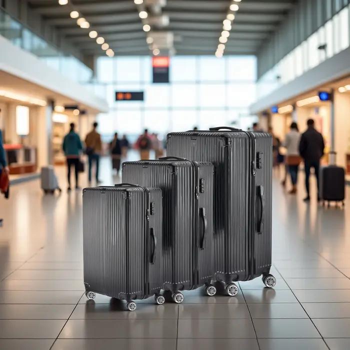Ensemble de valises Anajqaqia 3 pièces, valise en ABS avec roulettes 360° ° Roues pivotantes et po