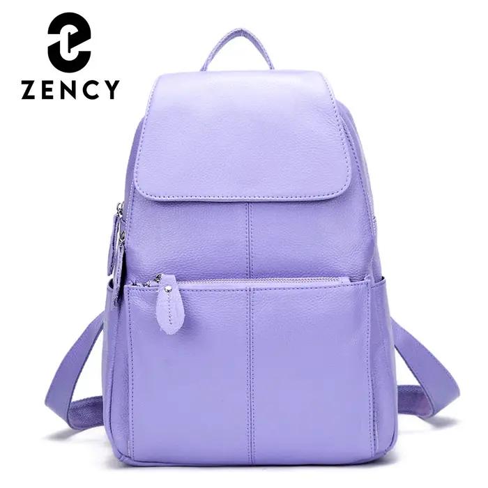 Zency Fashion – sac à dos en cuir violet de haute qualité pour femmes, avec de nombreux compartiment