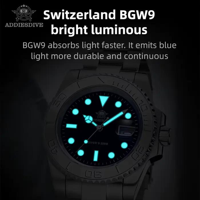 ADDIESDIVE luxueux montre à Quartz analogique pour hommes BGW9 lumineux 20 barres étanche hommes plo